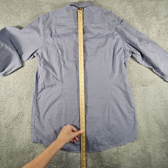 Eton‎ Shirt Mens XL Contemporary Blue Check Button Down Collared Preppy Career - Picture 8 of 11